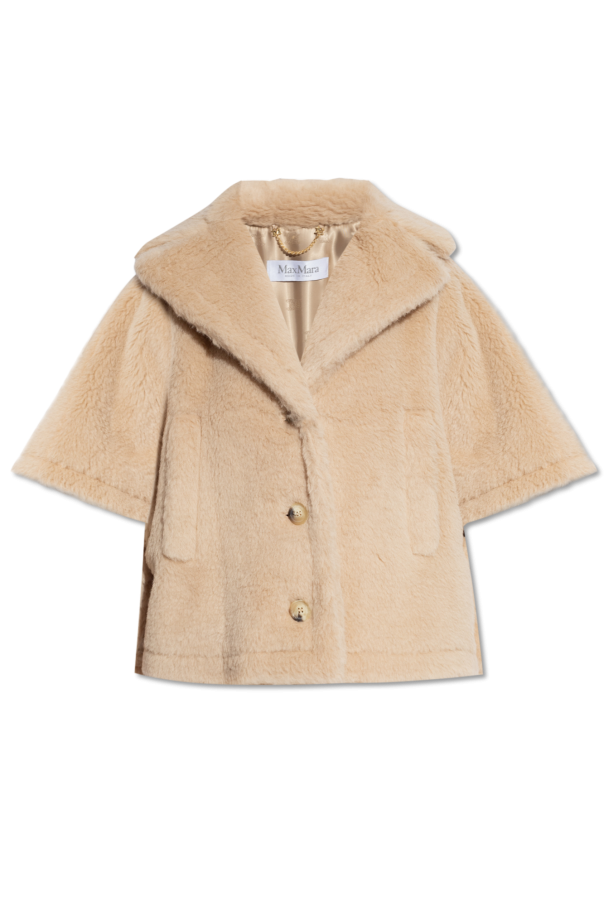 Beige 'Aleggio' teddy poncho Max Mara